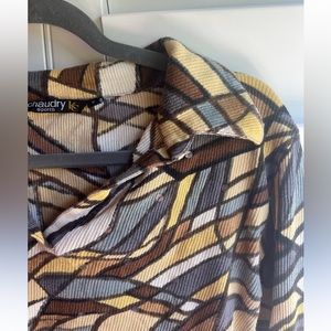 Collared Mosaic Crop Top